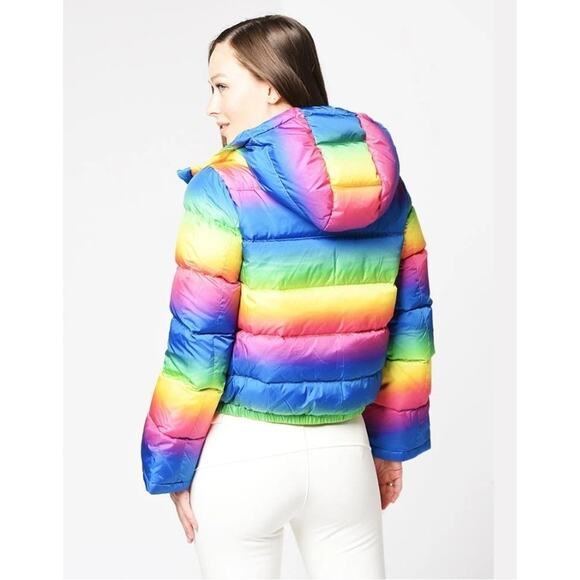 Perfect Moment Womens Multicolor Rainbow Polar Flare Down Jacket Size XL - Picture 7 of 16